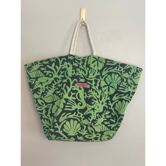 Vineyard Vines Large Cotton Tote Bag Beach Oversized Nautical - Picture 1 of 9